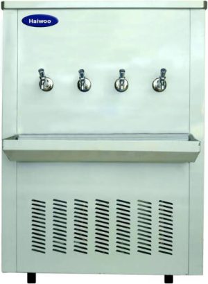 Haiwoo HW-95T4WC Water Cooler, 4-Tap, 90 Gallon Capacity, With Single Filter, Built-in Cooling Function, Full Stainless Steel | HW-95T4WC
