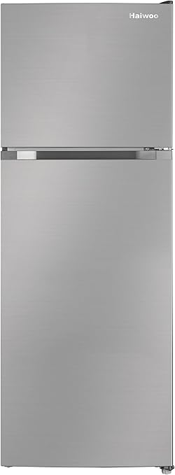 Haiwoo HRT-455 TID 455Liters Double Door Top Mount Refrigerator, Multi Air Flow No Frost Fridge & Freezer with and, Interior LED Light & HRT455FCS Titanium Silver